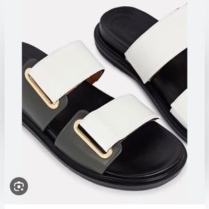MARNI fussbett leather slide sandals